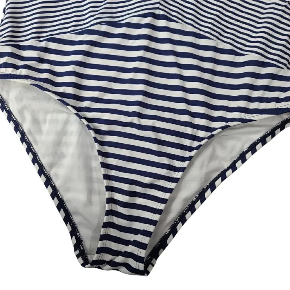 Sia Australia blue striped one peice bathing suite - Picture 4 of 8